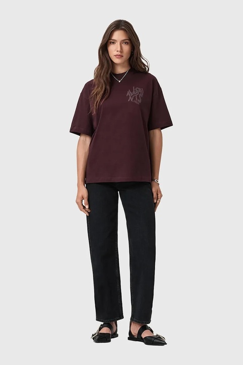 AllSaints t-shirt bawełniany damski kolor brązowy W181JD - zdjęcie produktu nr 1