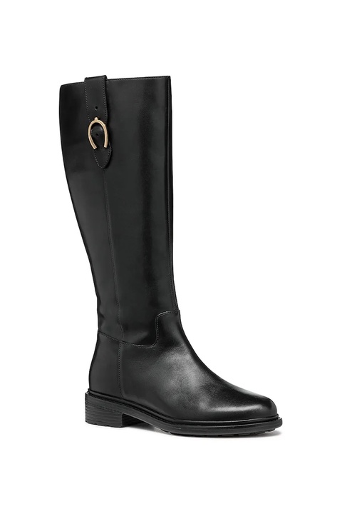 Geox kozaki skórzane D WALK PLEASURE damskie kolor czarny na płaskim obcasie D46TGD 00043 C9999 - zdjęcie produktu nr 2