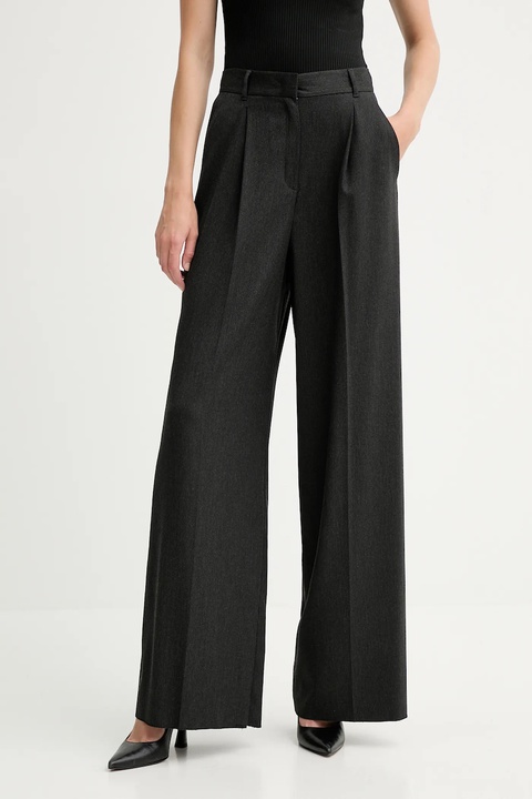 Marella spodnie Emme by Marella damskie kolor szary szerokie high waist 2525136151200 - zdjęcie produktu nr 1