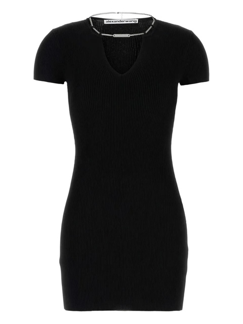 Alexander Wang ribbed short-sleeve dress - Black - zdjęcie produktu nr 1