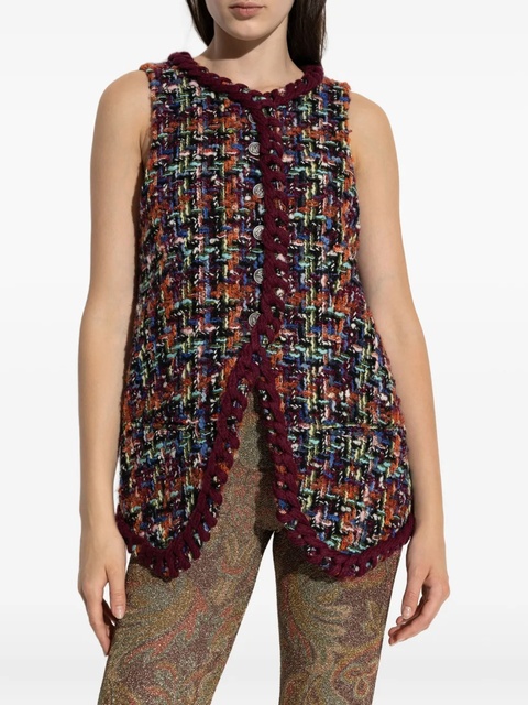 ETRO bouclé waistcoat - Red - zdjęcie produktu nr 2