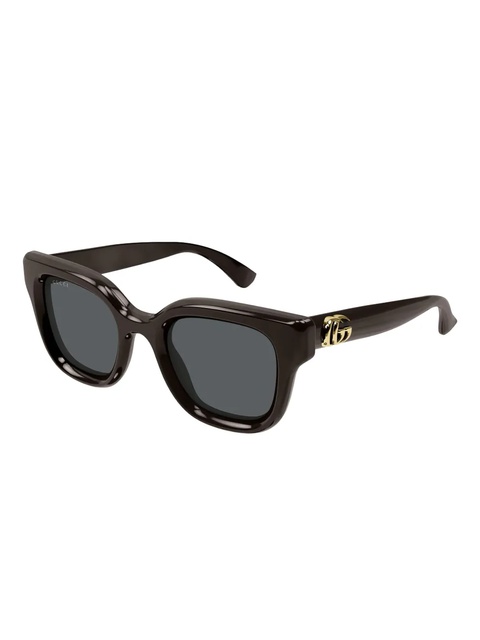 Gucci Eyewear Gucci Sunglasses Square Full Rim, Shiny Solid Brown Frame and Grey Lens GG1828S004 - zdjęcie produktu nr 2