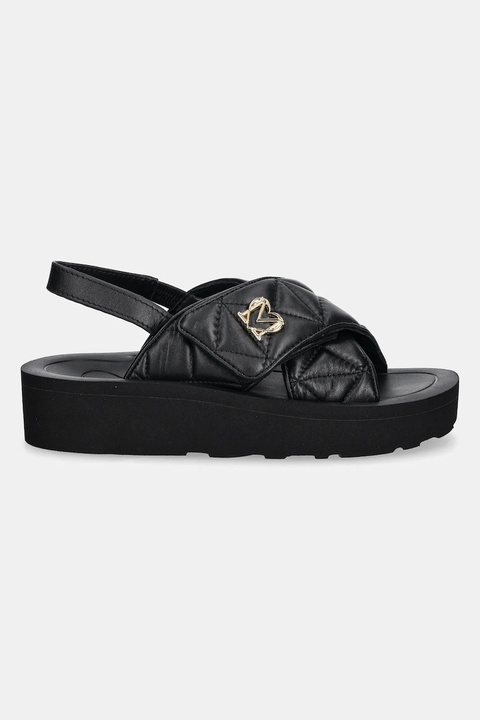 Love Moschino sandały skórzane damskie kolor czarny na platformie JA16044I1MIE0000 - zdjęcie produktu nr 2
