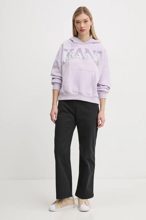 Karl Kani bluza damska kolor fioletowy z kapturem z nadrukiem 61210049 - zdjęcie produktu nr 1