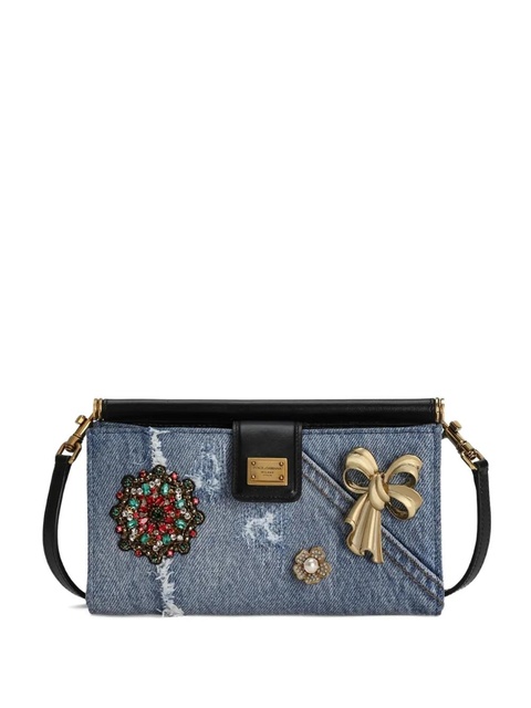 Dolce & Gabbana denim patch-embellished mini bag - Blue - zdjęcie produktu nr 1