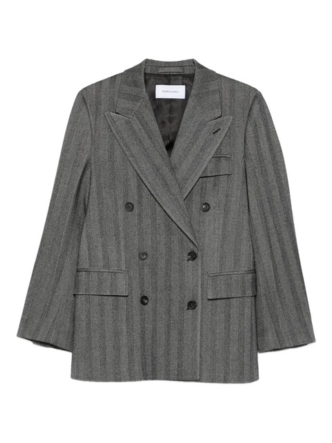 Ferragamo double-breasted striped jacket - Grey - zdjęcie produktu nr 1
