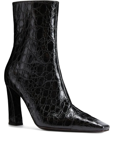 Giuseppe Zanotti Janiee Bootie 90 crocodile-effect square-toe boots - Black - zdjęcie produktu nr 1