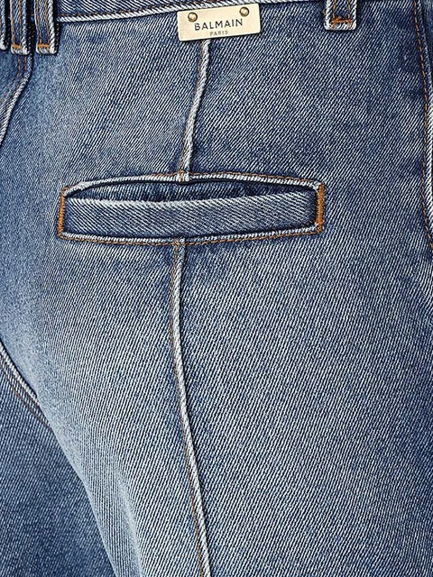 Balmain contrast-stitching flared jeans - Blue - zdjęcie produktu nr 2