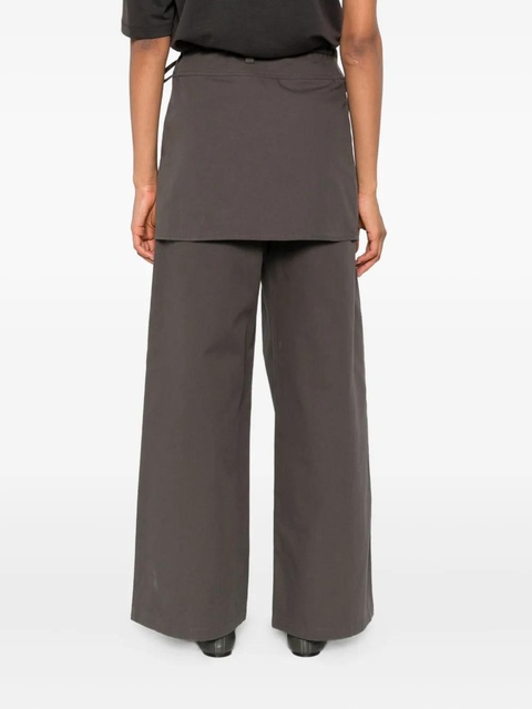 Eleh wrap-effect layered trousers - Brown - zdjęcie produktu nr 2