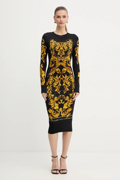 Versace Jeans Couture sukienka kolor czarny mini dopasowana 79HAO9P0 JS524 - zdjęcie produktu nr 1