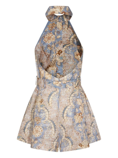 ZIMMERMANN halter-neck patterned playsuit - Blue - zdjęcie produktu nr 1