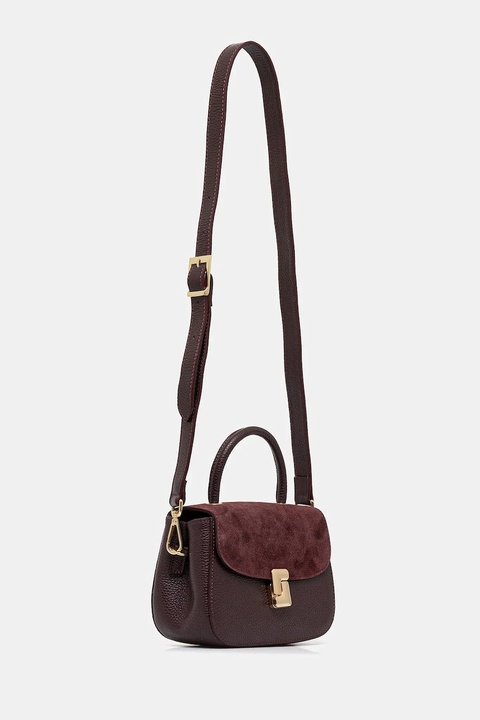 Answear.LAB torebka skórzana kolor bordowy - zdjęcie produktu nr 2