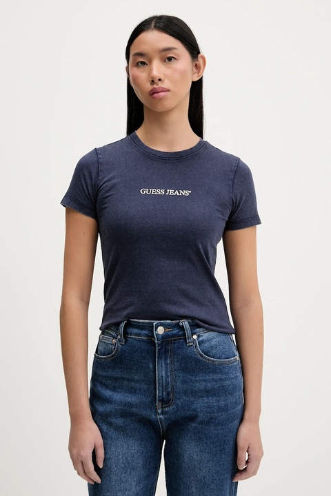Guess Jeans t-shirt bawełniany damski kolor granatowy W5BI26 I3Z14 - zdjęcie produktu nr 1