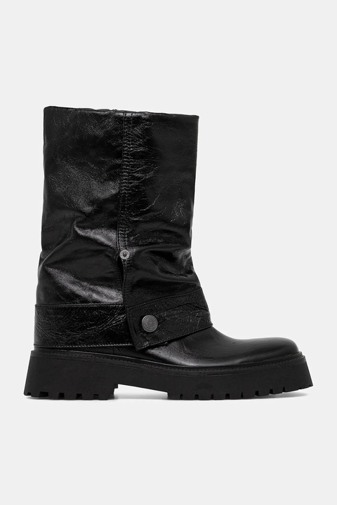 ZADIG&VOLTAIRE botki skórzane Angie damskie kolor czarny na płaskim obcasie SWCT02058 - zdjęcie produktu nr 2