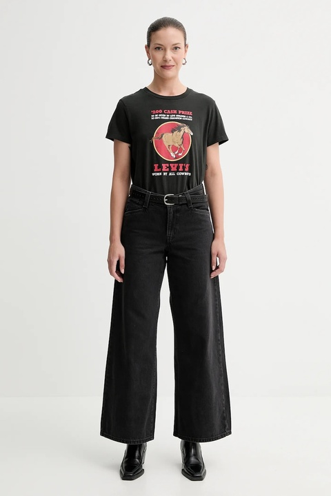 Levi's jeansy 94 BAGGY WIDE LEG damskie kolor czarny A5929.0006 - zdjęcie produktu nr 2