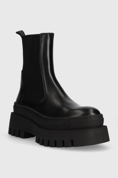 Steve Madden sztyblety skórzane Cassandra damskie kolor czarny na platformie SM11002679 - zdjęcie produktu nr 1