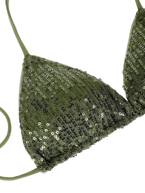 MC2 Saint Barth sequin triangle bikini top - Green - zdjęcie produktu nr 1