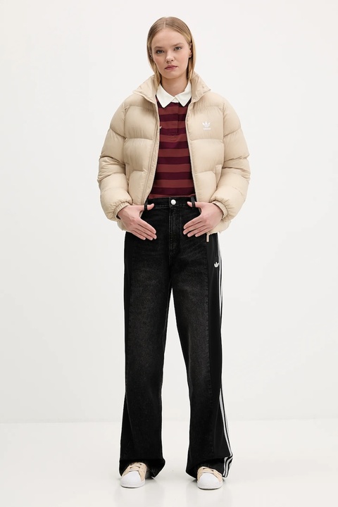 adidas Originals kurtka Short Puffer kolor beżowy zimowa JX2947 - zdjęcie produktu nr 2