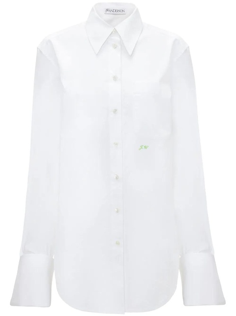 JW Anderson oversized-cuffs cotton shirt - White - zdjęcie produktu nr 1