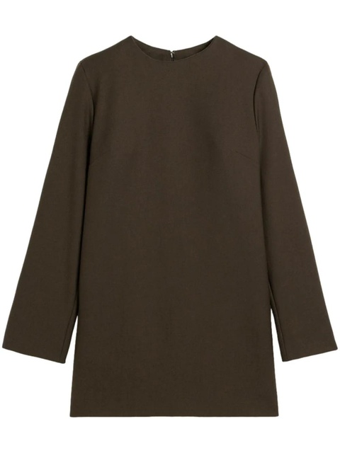 AMI Paris long sleeve wool dress - Brown - zdjęcie produktu nr 1