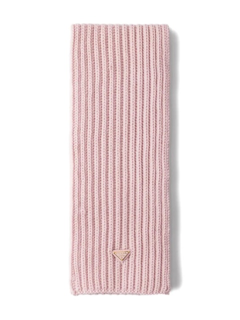 Prada enameled triangle rib knit scarf - Pink - zdjęcie produktu nr 1