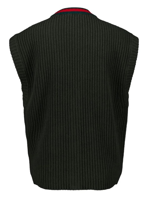 Gucci buttoned V-neck vest - Green - zdjęcie produktu nr 2