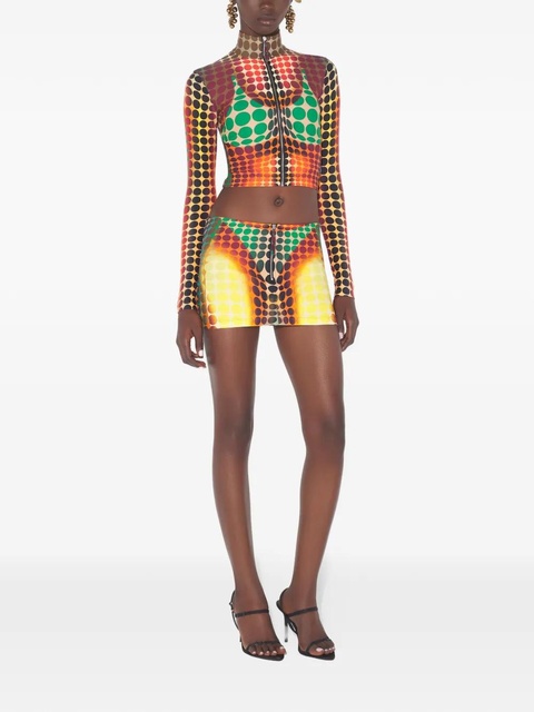 Jean Paul Gaultier high-neck zip-up top - Brown - zdjęcie produktu nr 2