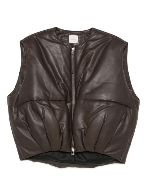 Alysi quilted leather vest - Brown - zdjęcie produktu nr 1