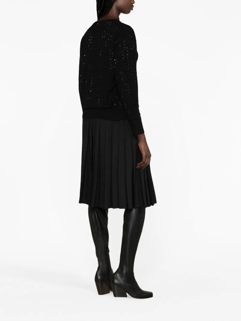 Sportmax rhinestone-embellished fine-knit jumper - Black - zdjęcie produktu nr 2
