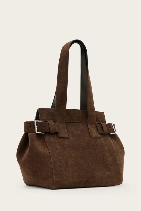 AllSaints torebka skórzana PEREZ kolor brązowy W393XD - zdjęcie produktu nr 2