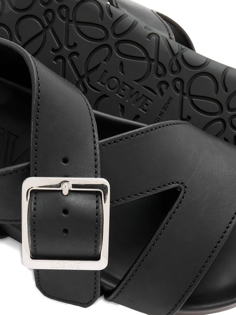 LOEWE buckle-strap flat sandals - Black - zdjęcie produktu nr 2