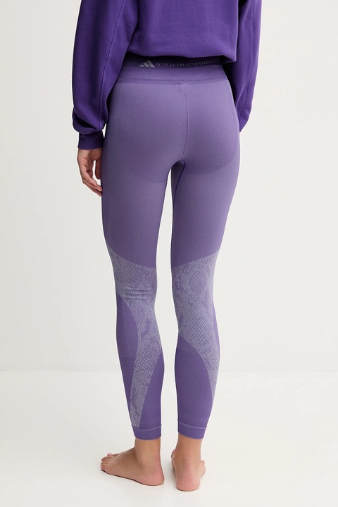adidas by Stella McCartney legginsy do jogi damskie kolor fioletowy wzorzyste JN0544 - zdjęcie produktu nr 2