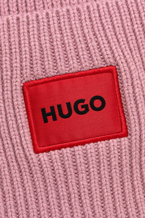HUGO czapka wełniana kolor różowy z grubej dzianiny wełniana 50502579 - zdjęcie produktu nr 2