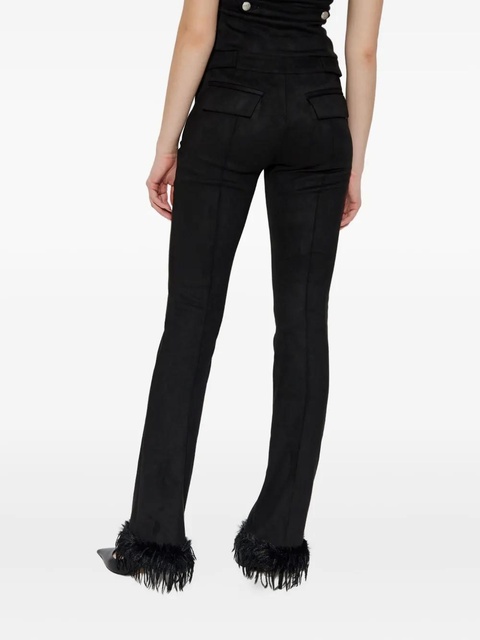 MISBHV feather-trim trousers - Black - zdjęcie produktu nr 2