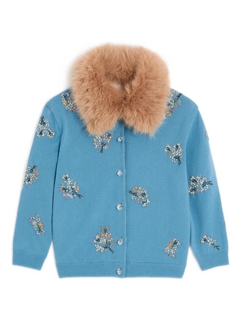 Valentino Garavani embroidered wool cardigan - Blue - zdjęcie produktu nr 1