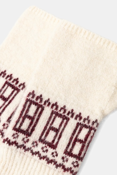 Tommy Hilfiger mitenki z dodatkiem wełny damskie kolor beżowy AW0AW17966 - zdjęcie produktu nr 2