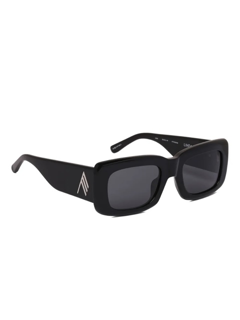 The Attico logo-plaque rectangle-frame sunglasses - Black - zdjęcie produktu nr 2