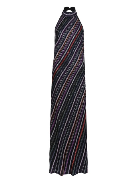 Missoni halter-neck striped-pattern maxi dress - Black - zdjęcie produktu nr 1