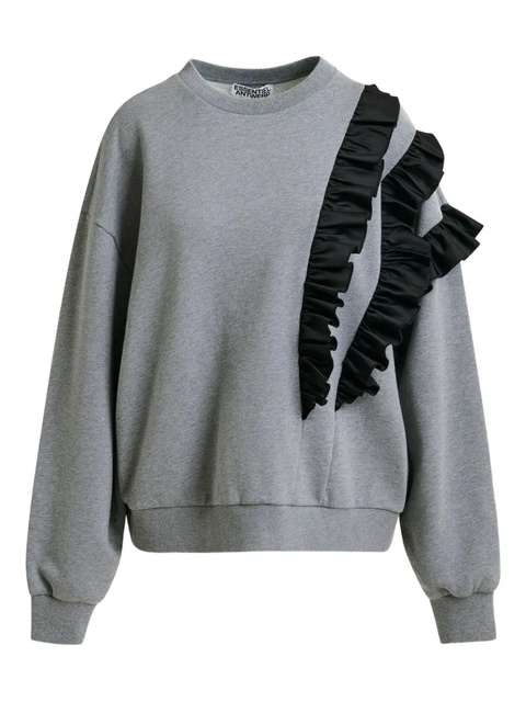 Essentiel Antwerp Iwave ruffle-detail sweatshirt - Grey - zdjęcie produktu nr 1