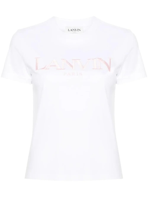Lanvin logo-embroidered cotton T-shirt - White - zdjęcie produktu nr 1