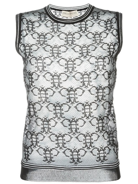 PUCCI sheer logo tank top - Black - zdjęcie produktu nr 1