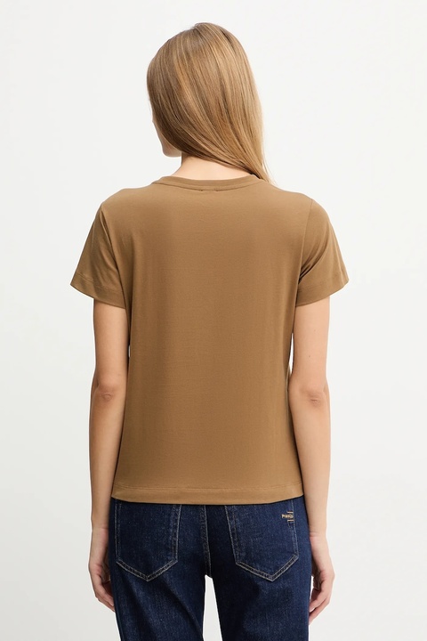 Pinko t-shirt bawełniany damski kolor brązowy 103320 A2RN - zdjęcie produktu nr 2