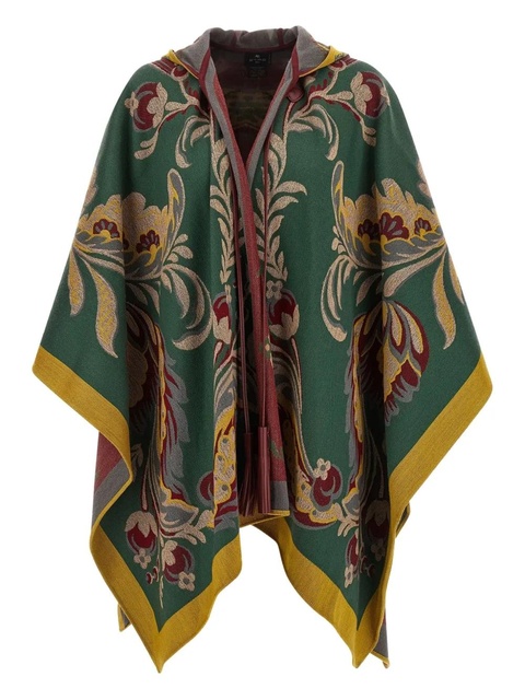 ETRO floral paisley hooded cape - Green - zdjęcie produktu nr 1