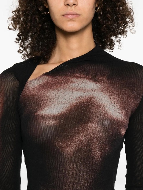 Jean Paul Gaultier body-print long dress - Black - zdjęcie produktu nr 2