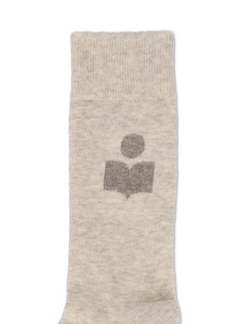 ISABEL MARANT Siloki logo-ribbed socks - Grey - zdjęcie produktu nr 2