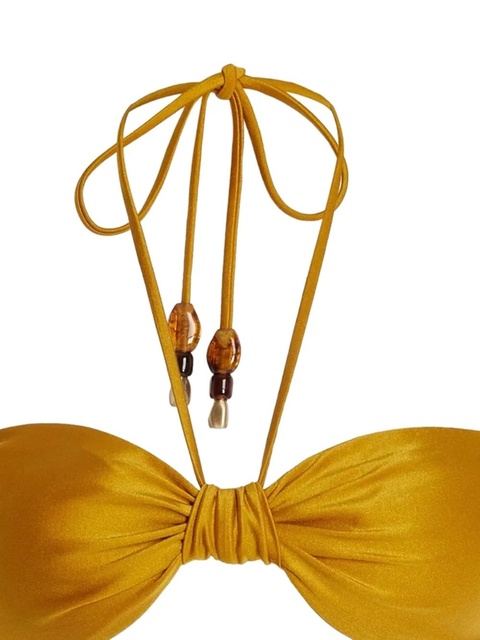 ZIMMERMANN knotted halterneck bikini - Yellow - zdjęcie produktu nr 2