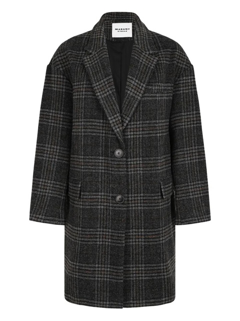 ISABEL MARANT checked wool single-breasted coat - Grey - zdjęcie produktu nr 1