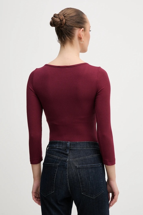United Colors of Benetton body damskie kolor bordowy 3P2Y3B005 - zdjęcie produktu nr 2