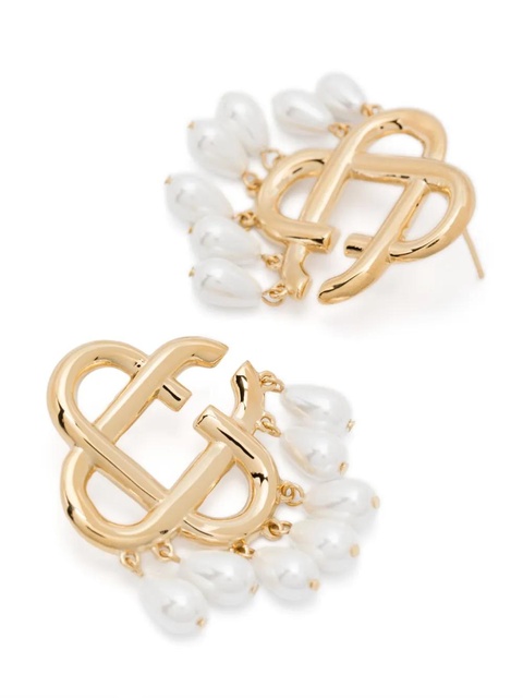 Casablanca pearl logo earrings - Gold - zdjęcie produktu nr 2