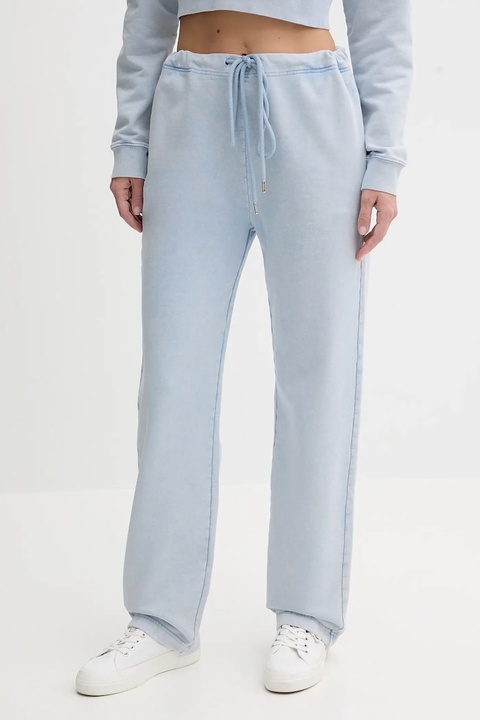 Moschino Jeans spodnie dresowe bawełniane damskie kolor niebieski gładkie 0305 3730 - zdjęcie produktu nr 1